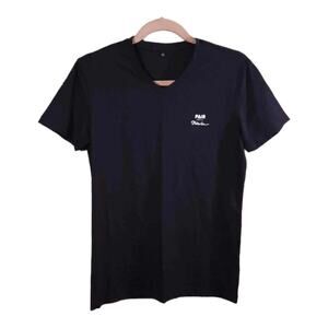Phillip Lim Black Short Sleeve V-neck FAIR T-shirt Rhinestones Bling Women's M